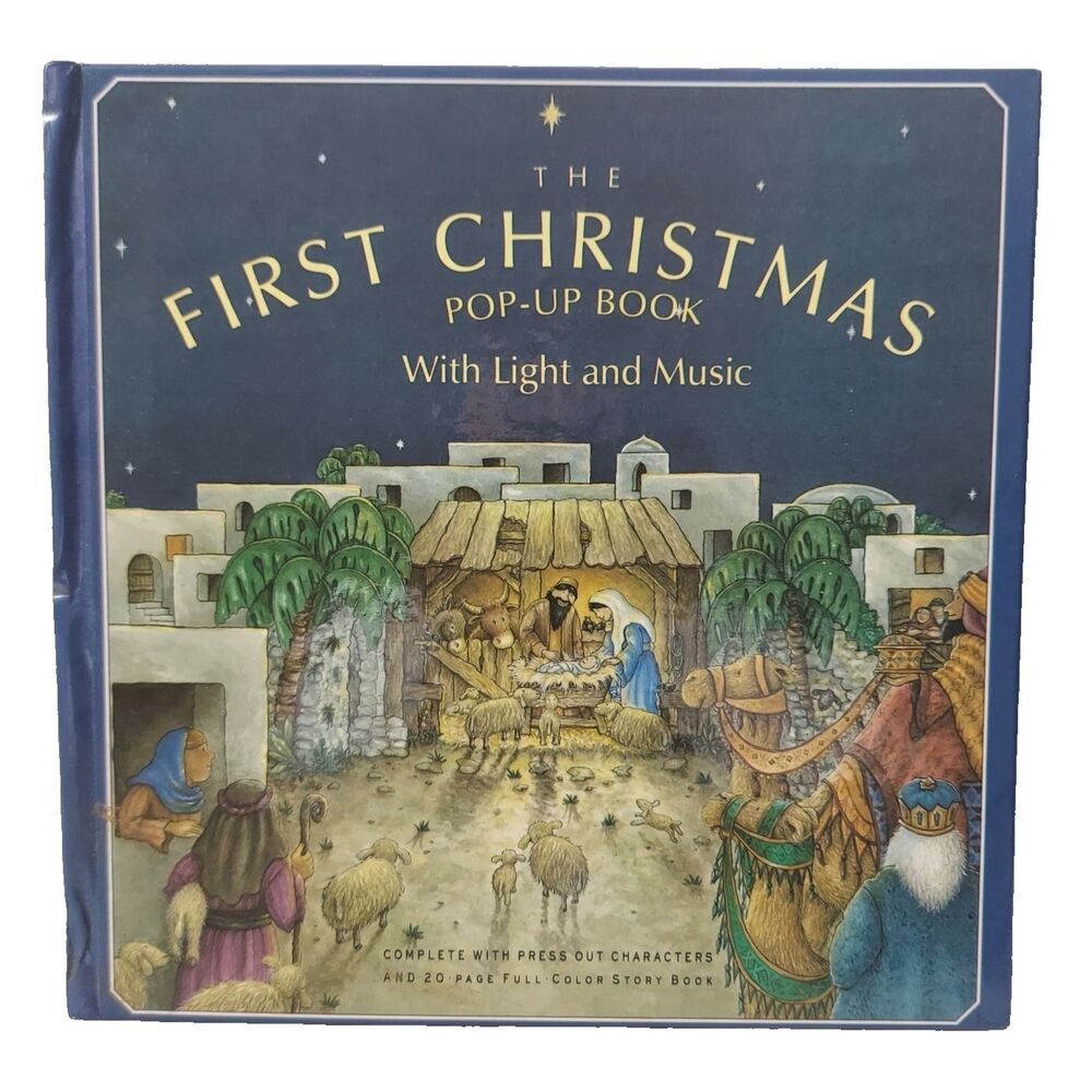 The First Christmas Pop Up Hardcover Book Complete with Characters Vintage 1990s